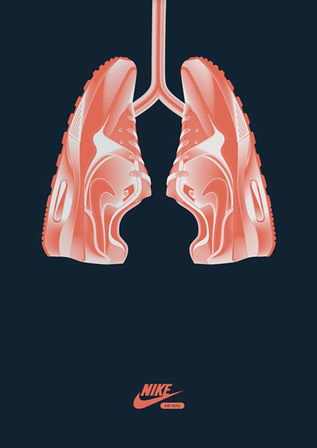 Nike Sneakers, Lungs Life Print Ads // Creative Print Ad Campaigns & Advertisements