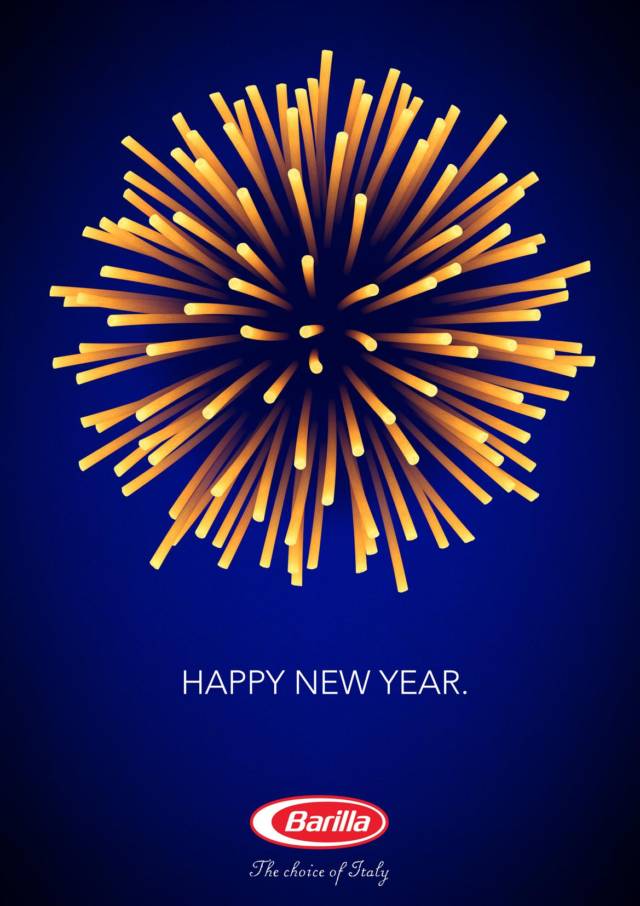 Happy New Year Barilla Spaghetti Print Ads // Creative Print Ad Campaigns & Advertisements