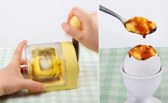 The Okashina Tamago Mawashite Marugoto Purin Egg Scrambler // 10 CREATIVE Egg Gadgets That Will Make Your Mornings Happier