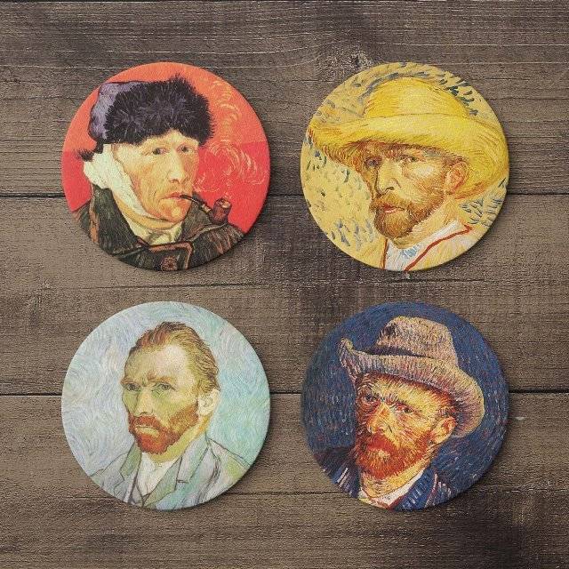 Van Gogh Self Portrait Coaster Set // 10 CREATIVE Art Lover Gifts That Will Artistically Inspire You