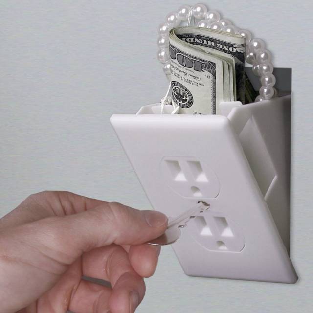 Hidden Wall Secret Diversion Safe Electrical Plug // 10 CREATIVE Secret Safe Box Designs That Will Hide Your Money Like Never Before