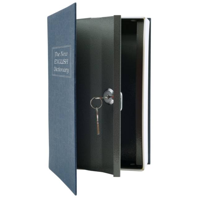 New England Dictionary Diversion Secret Book Safe & Key Lock // 10 CREATIVE Secret Safe Box Designs That Will Hide Your Money Like Never Before