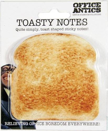 Funny Office Novelty Piece Of Toast Sticky Notes // 10 FUN & Cool Sticky Post It Notes That Will Spur Your Creativity Like Crazy
