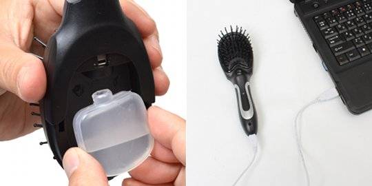USB Hairbrush Mist Spray Gadget For Quick Grooming // 10 REALLY Cool USB Gadgets That Will Blow Your Mind Sky High