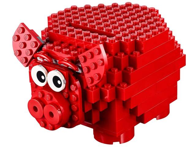 Cute Red LEGO Piggy Coin Bank // 10 UNIQUE & Cool Piggy Banks That Will Guard Your Coins With Their Life