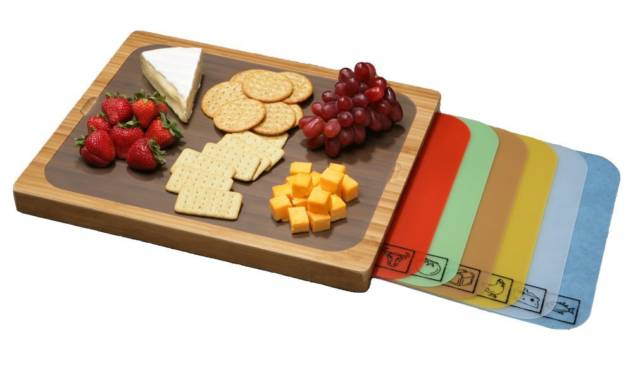 Bamboo Cutting Board with 7 Removable Cutting Mats // 10 BEST Cutting Board Designs To Help You Achieve Cooking Perfection