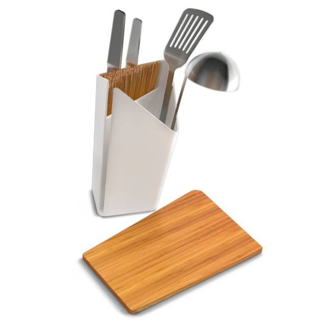 Forminimal Utensil Holder & Chopping Board Combo // 10 BEST Cutting Board Designs To Help You Become The Next Iron Chef