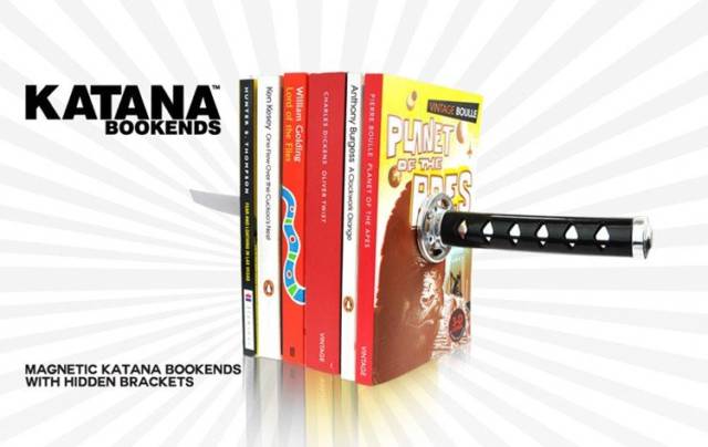 Magic Ninja Katana Bookends // 10 BOOK Furniture Design Pieces Every Bookworm Should Have