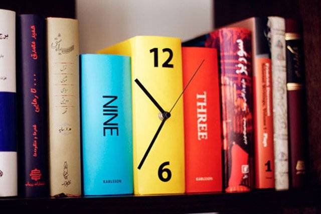 Cool & Creative Table Book Clock // 10 BOOK Furniture Design Pieces That Will Take Your Love Of Reading To New Heights