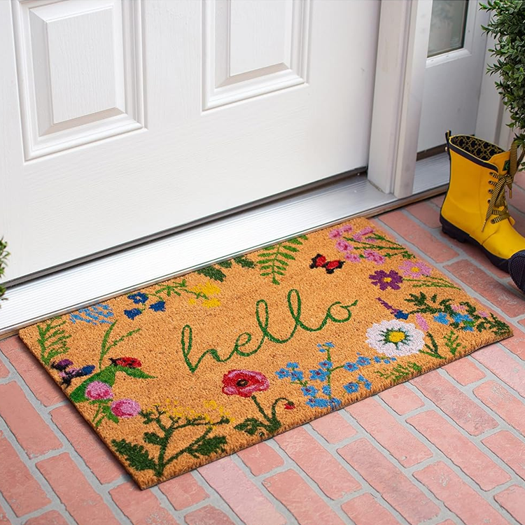 290 Spring Home Decor Ideas That'll Probably Make Your Home More Beautiful Than Ever Before 8 Calloway Mills AZ105992436 Floral Hello Doormat, 24" x 36", Multicolor