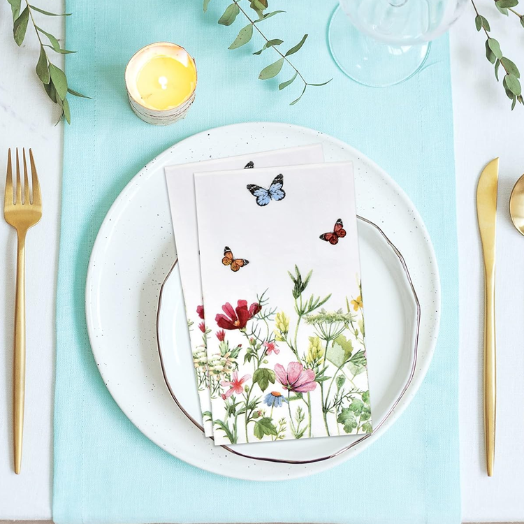 290 Spring Home Decor Ideas That'll Probably Make Your Home More Beautiful Than Ever Before 10 Gift Boutique 100 Spring Floral Guest Napkins Decorative Hand Towels Disposable Paper Butterfly Flower Garden Blossom Wildflowers Bathroom Towel