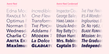 Avenir Next Font, by Adrian Frutiger and Akira Kobayashi of Linotype