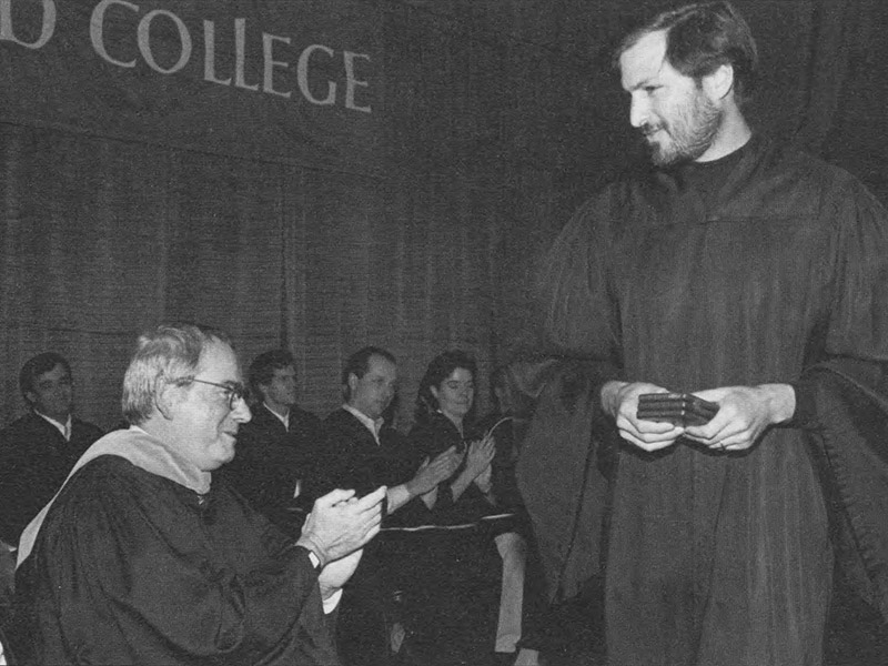 Steve Jobs Receiving Award From Reed College, Calligraphy Course
