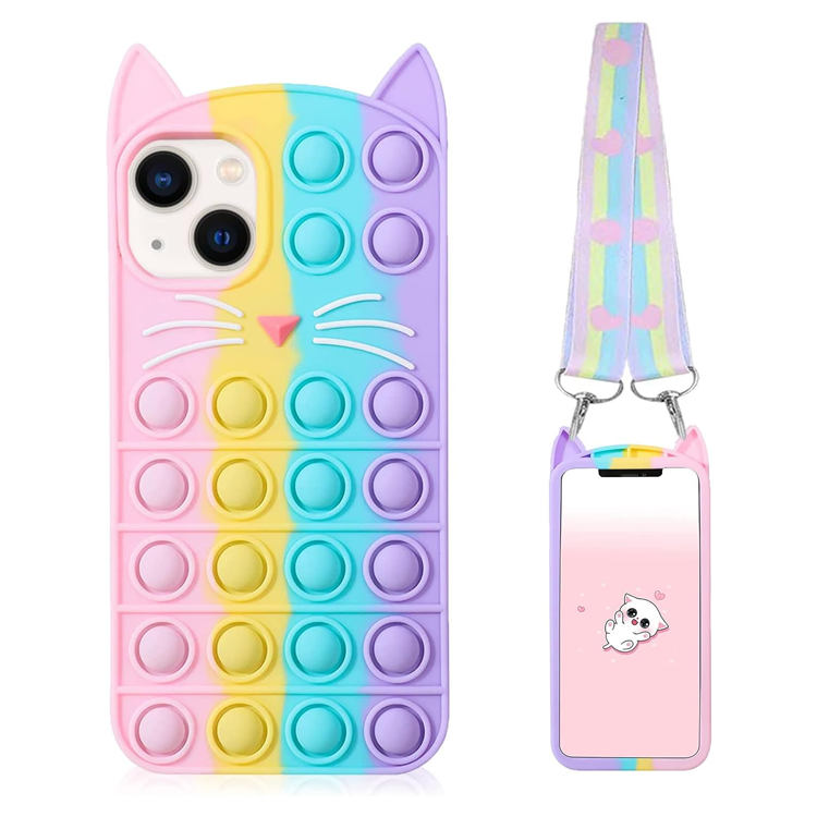 181 Coolest Creative iPhone Cases Make Your Phone Unforgettable Forever 36 Fidget Pop Phone Case for iPhone 13, Kawaii Case for iPhone 14, Stress Relief Push Pop Bubble 3D Cartoon Funny Cute Soft Silicone Design Cover for Girls Kids Boys
