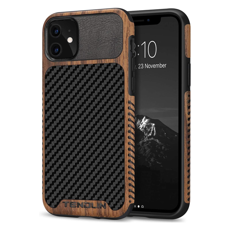 181 Coolest Creative iPhone Cases Make Your Phone Unforgettable Forever 85 TENDLIN Compatible with iPhone 11 Case Wood Grain with Carbon Fiber Texture Design Leather Hybrid Case