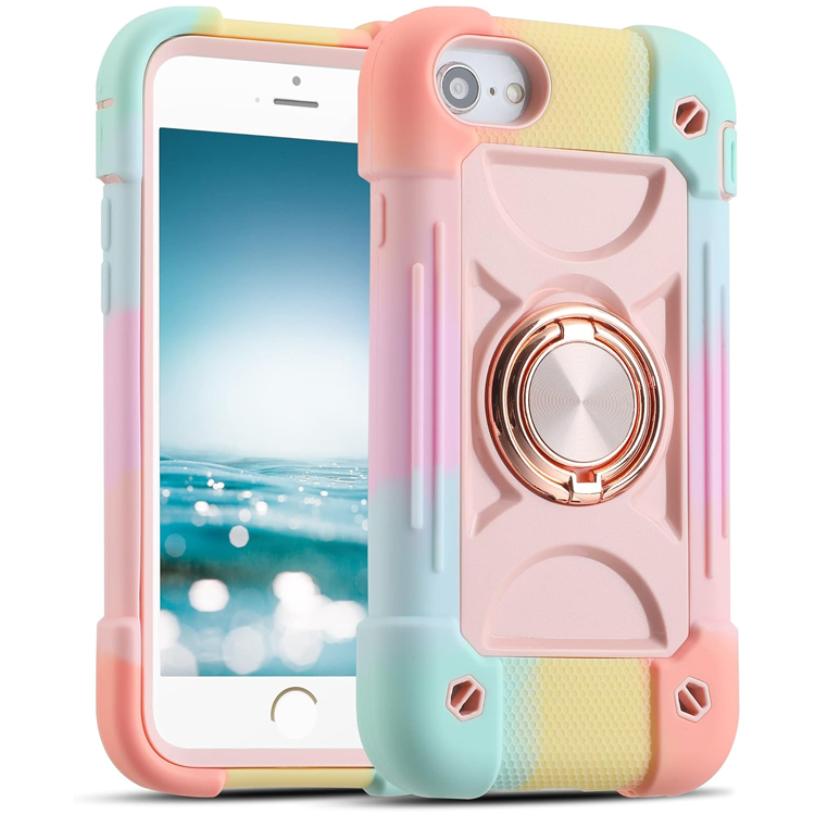 181 Coolest Creative iPhone Cases Make Your Phone Unforgettable Forever 254 MARKILL Compatible with iPhone Se3/iPhone Se2,iPhone 6/6S Case,iPhone7/iPhone8 Case 4.7 Inch with Ring Stand, Heavy-Duty Military Grade Shockproof Phone Cover for Kids Girls. (Rainbow Pink)