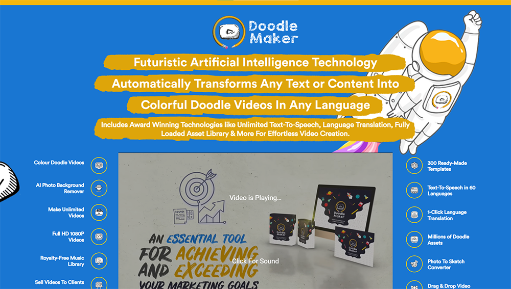 One-Time Payment Whiteboard Animation Software Tools 5 Doodle Maker