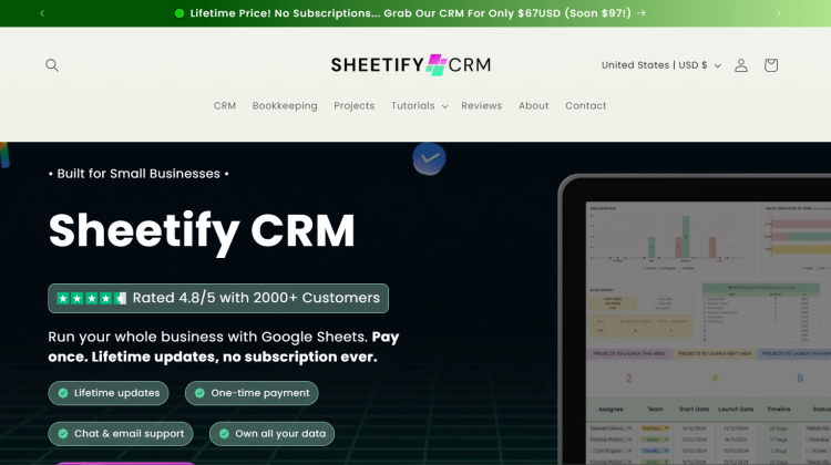 Sheetify CRM coupon discount code